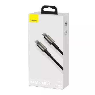 Cablu de date/încărcare rapidă Baseus Tungsten Gold USB-C la USB-C 100W 2m, negru