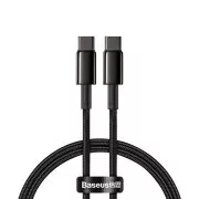 Cablu de date/încărcare rapidă Baseus Tungsten Gold USB-C la USB-C 100W 1m, negru