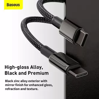 Cablu de date/încărcare rapidă Baseus Tungsten Gold USB-C la USB-C 100W 1m, negru