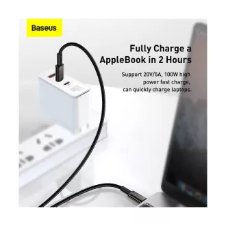 Cablu de date/încărcare rapidă Baseus Tungsten Gold USB-C la USB-C 100W 1m, negru