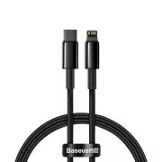 Cablu de încărcare rapidă / date Baseus Tungsten Gold USB-C la Lightning PD 20W 2m, negru