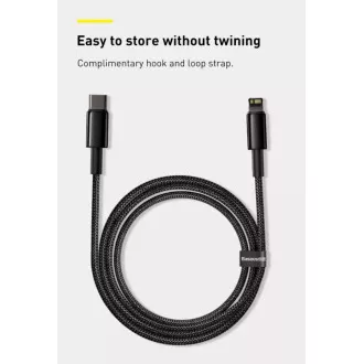 Cablu de încărcare rapidă / date Baseus Tungsten Gold USB-C la Lightning PD 20W 2m, negru