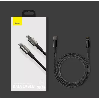Cablu de încărcare rapidă / date Baseus Tungsten Gold USB-C la Lightning PD 20W 2m, negru