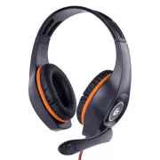 Căști GEMBIRD cu microfon GHS-05-O, gaming, negru-portocaliu, 1x 4 poli 3, mufă de 5 mm