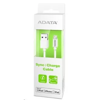 Cablu ADATA Sync & Charge Lightning - USB A 2.0, 100cm, plastic, alb
