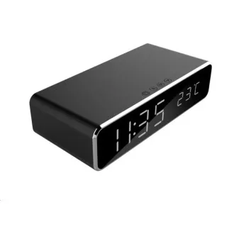 Ceas alarma digital GEMBIRD cu functie de incarcare wireless, negru/negru