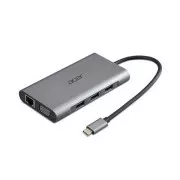 Dongle ACER 12v1 tip C: 2 x USB3.2, 2 x USB2.0, 1 x SD / TF, 2 x HDMI, 1 x PD, 1 x DP, 1 x RJ45, 1 x 3.5 Audio