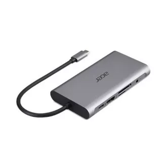 Dongle ACER 12v1 tip C: 2 x USB3.2, 2 x USB2.0, 1 x SD / TF, 2 x HDMI, 1 x PD, 1 x DP, 1 x RJ45, 1 x 3.5 Audio