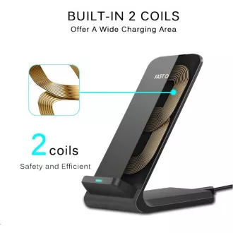 Încărcător rapid QI wireless 1stCOOL 10W negru Încărcător rapid QI wireless 1stCOOL 10W negru