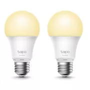 TP-Link Tapo L510E (2-pachet) bec LED inteligent WiFi dimabil (alb, 2700K, 806lm, 2, 4GHz, E27)