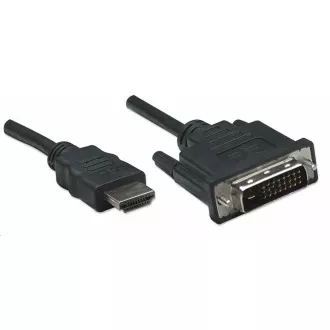 Cablu Manhattan HDMI la DVI-D, Dual Link, 1m, negru Cablu Manhattan HDMI la DVI-D, Dual Link, 1m, negru