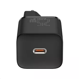 Încărcător rapid Baseus Super Si 1C 25W EU + cablu Type-C / Type-C 3A 1m negru Încărcător rapid Baseus Super Si 1C 25W EU + cablu Type-C / Type-C 3A 1m negru