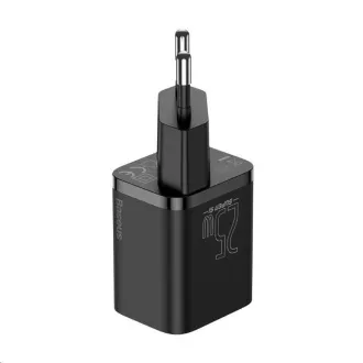 Încărcător rapid Baseus Super Si 1C 25W EU + cablu Type-C / Type-C 3A 1m negru Încărcător rapid Baseus Super Si 1C 25W EU + cablu Type-C / Type-C 3A 1m negru