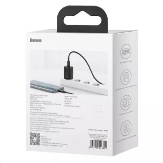 Încărcător rapid Baseus Super Si 1C 25W EU + cablu Type-C / Type-C 3A 1m negru Încărcător rapid Baseus Super Si 1C 25W EU + cablu Type-C / Type-C 3A 1m negru