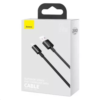 Cablu de încărcare rapidă Baseus Superior Series USB / Type-C 66W 2m negru Cablu de încărcare rapidă Baseus Superior Series USB / Type-C 66W 2m negru