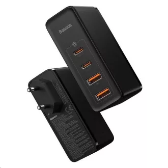 Baseus GaN2 Pentru adaptor de încărcare rapidă 2x Type-C + 2x USB-A 100W negru