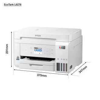 Imprimantă cu cerneală EPSON EcoTank L6276, 3 în 1, A4, 1200 x 4800 dpi, 33 ppm, USB, Wi-Fi, LAN, albă, garanție 5 ani după înregistrare gratuită