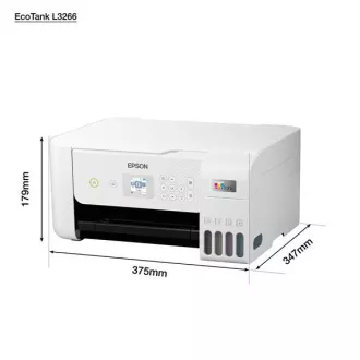 Imprimantă EPSON EcoTank L3266, 3in1, A4, 1440x5760dpi, 33 ppm, USB, Wi-Fi, alb