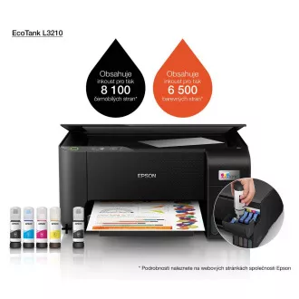 Imprimantă cu cerneală EPSON EcoTank L3210, 3 în 1, A4, 1440x5760 dpi, 33 ppm, USB Imprimantă cu cerneală EPSON EcoTank L3210, 3 în 1, A4, 1440x5760 dpi, 33 ppm, USB