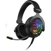Căști de gaming CONNECT IT DOODLE RGB cu microfon, 2xJack + USB, negru
