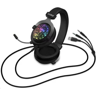 Căști de gaming CONNECT IT DOODLE RGB cu microfon, 2xJack + USB, negru Căști de gaming CONNECT IT DOODLE RGB cu microfon, 2xJack + USB, negru