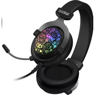 Căști de gaming CONNECT IT DOODLE RGB cu microfon, 2xJack + USB, negru Căști de gaming CONNECT IT DOODLE RGB cu microfon, 2xJack + USB, negru