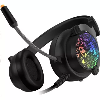 Căști de gaming CONNECT IT DOODLE RGB cu microfon, 2xJack + USB, negru Căști de gaming CONNECT IT DOODLE RGB cu microfon, 2xJack + USB, negru
