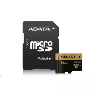Card ADATA MicroSDXC 64GB Premier Pro UHS-I V30S (R:100/W:80 MB/s) adaptor SD Card ADATA MicroSDXC 64GB Premier Pro UHS-I V30S (R:100/W:80 MB/s) adaptor SD
