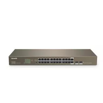 Tenda TEG1024F - 22-port Gigabit Ethernet Switch + 2x Combo SFP/RJ45, 10/100/1000 Mbps, Fanless, Rackmount, Kov - Despachetat Tenda TEG1024F - 22-port Gigabit Ethernet Switch + 2x Combo SFP/RJ45, 10/100/1000 Mbps, Fanless, Rackmount, Kov - Despachetat