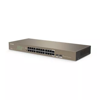Tenda TEG1024F - 22-port Gigabit Ethernet Switch + 2x Combo SFP/RJ45, 10/100/1000 Mbps, Fanless, Rackmount, Kov - Despachetat Tenda TEG1024F - 22-port Gigabit Ethernet Switch + 2x Combo SFP/RJ45, 10/100/1000 Mbps, Fanless, Rackmount, Kov - Despachetat