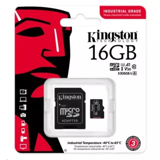 Card Kingston 16GB microSDHC Industrial C10 A1 pSLC + Adaptor SD