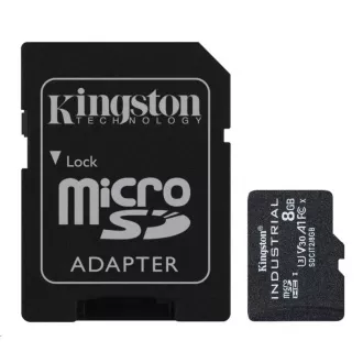 Card Kingston 8GB microSDHC Industrial C10 A1 pSLC + Adaptor SD