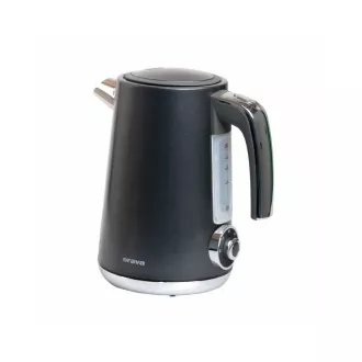 Fierbător electric ORAVA Delux-1, 2200 W, 1,7 l, control temperatură, oprire automată, oțel inoxidabil negru