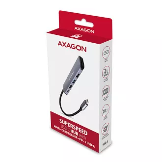 AXAGON HMC-5, hub USB 3.2 Gen 1, porturi 2x USB-A, HDMI, slot SD / microSD, PD 100W, cablu USB-C 20cm