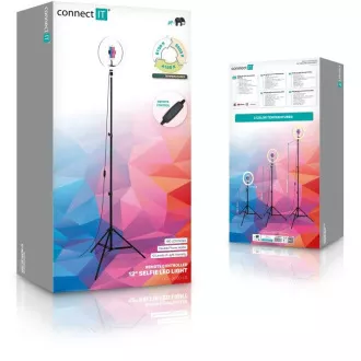 CONNECT IT Selfie12Ring rotund 12" LED + trepied 2, 1 m