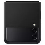 Husă spate din piele Samsung EF-VF711LBEGW pentru Galaxy Z Flip3, neagră