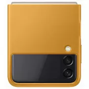 Husă spate din piele Samsung EF-VF711LYE pentru Galaxy Z Flip3, galbenă