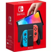 Set Nintendo Switch (model OLED) roșu neon și albastru
