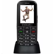 EVOLVEO EasyPhone EG, telefon mobil pentru seniori cu suport de incarcare, negru