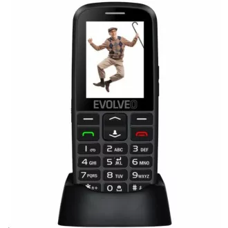 EVOLVEO EasyPhone EG, telefon mobil pentru seniori cu suport de incarcare, negru