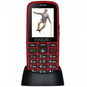 EVOLVEO EasyPhone EG, telefon mobil pentru seniori cu suport de incarcare, rosu