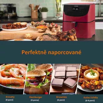 Cosori CP158-AF PREMIUM - Prăjitor cu aer cald de 5,5 l 5 x frigărui și grătar. grilă, roșu Cosori CP158-AF PREMIUM - Prăjitor cu aer cald de 5,5 l 5 x frigărui și grătar. grilă, roșu