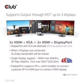 Stație de andocare Club3D USB-C 12v1, 1xDP, 2xHDMI, 1xVGA, 2xUSB-C, 4xUSB, 1xRJ45, 1x3.5mm, gri