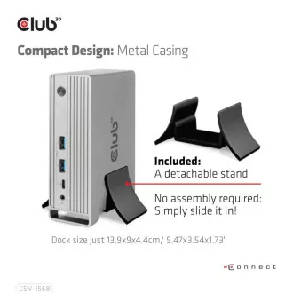 Stație de andocare Club3D USB-C 12v1, 1xDP, 2xHDMI, 1xVGA, 2xUSB-C, 4xUSB, 1xRJ45, 1x3.5mm, gri