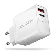 AXAGON ACU-PQ22W, încărcător de rețea PD & QC 22W, 2x porturi (USB-A + USB-C), PD3.0 / QC3.0 / AFC / FCP / Apple, alb
