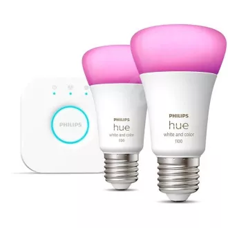 Kit de pornire mic Philips Hue White and Color Ambiance 9W 1100 E27 Kit de pornire mic Philips Hue White and Color Ambiance 9W 1100 E27