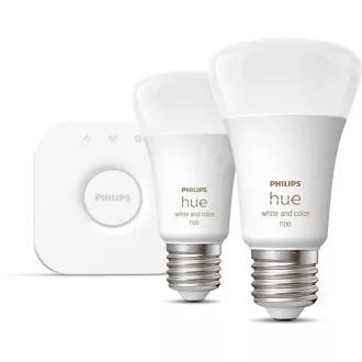 Kit de pornire mic Philips Hue White and Color Ambiance 9W 1100 E27 Kit de pornire mic Philips Hue White and Color Ambiance 9W 1100 E27