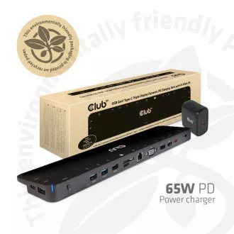 Stație de andocare Club3D USB-C 14v1, 1xDP, 1xHDMI, 1xVGA, 2xUSB-C, 5xUSB, cititor de carduri SD, neagră
