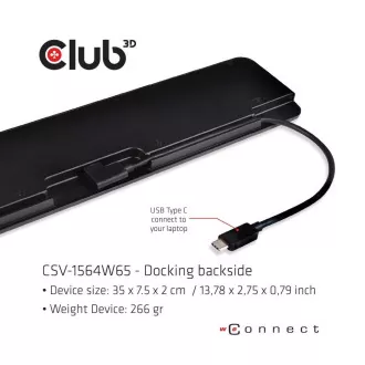 Stație de andocare Club3D USB-C 14v1, 1xDP, 1xHDMI, 1xVGA, 2xUSB-C, 5xUSB, cititor de carduri SD, neagră