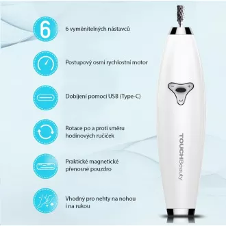 TOUCHBeauty 1733 Polizor de manichiură și pedichiură 6 în 1